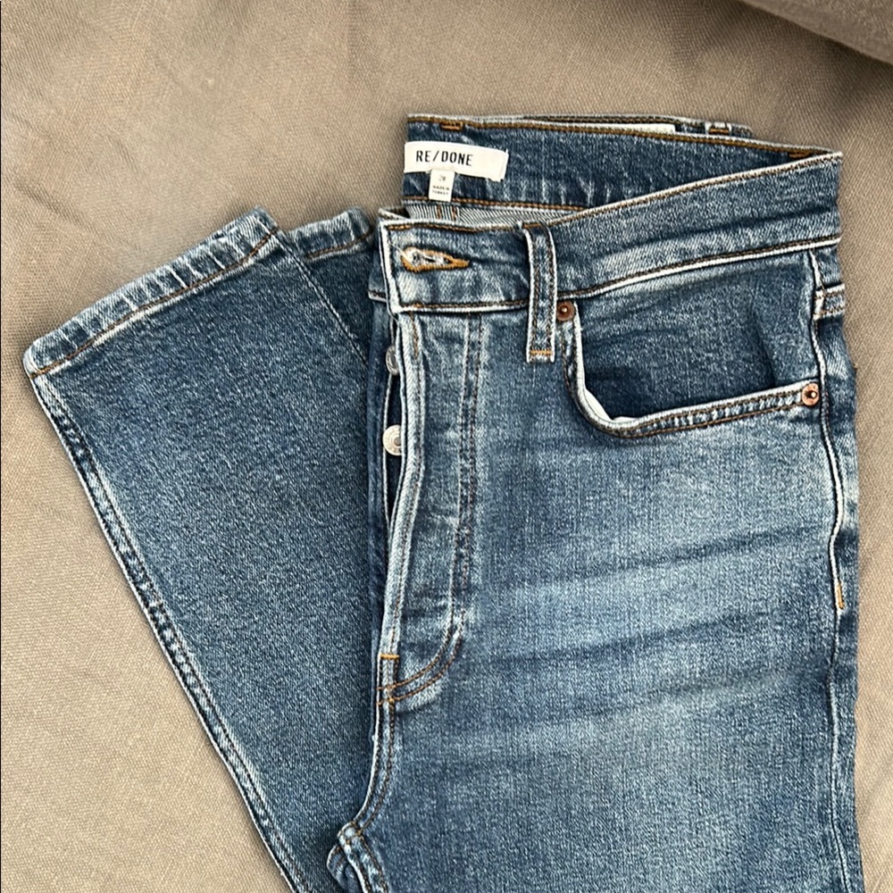 Re/Done Women's Blue High-Rise Jeans